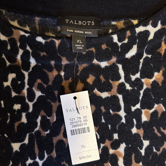Talbots Animal Print Wool Sweater - Picture 2 of 2